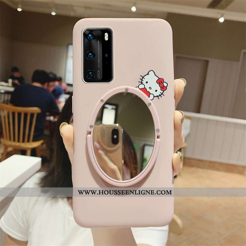 Étui Huawei P40 Fluide Doux Silicone Incassable Téléphone Portable Personnalité Support Mode Verte