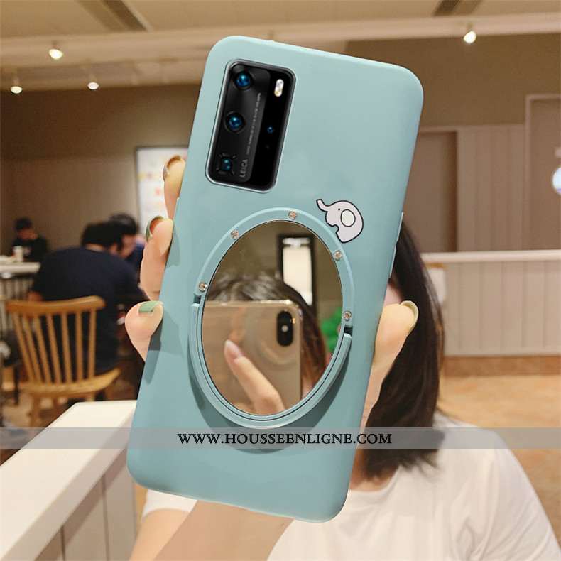 Étui Huawei P40 Fluide Doux Silicone Incassable Téléphone Portable Personnalité Support Mode Verte