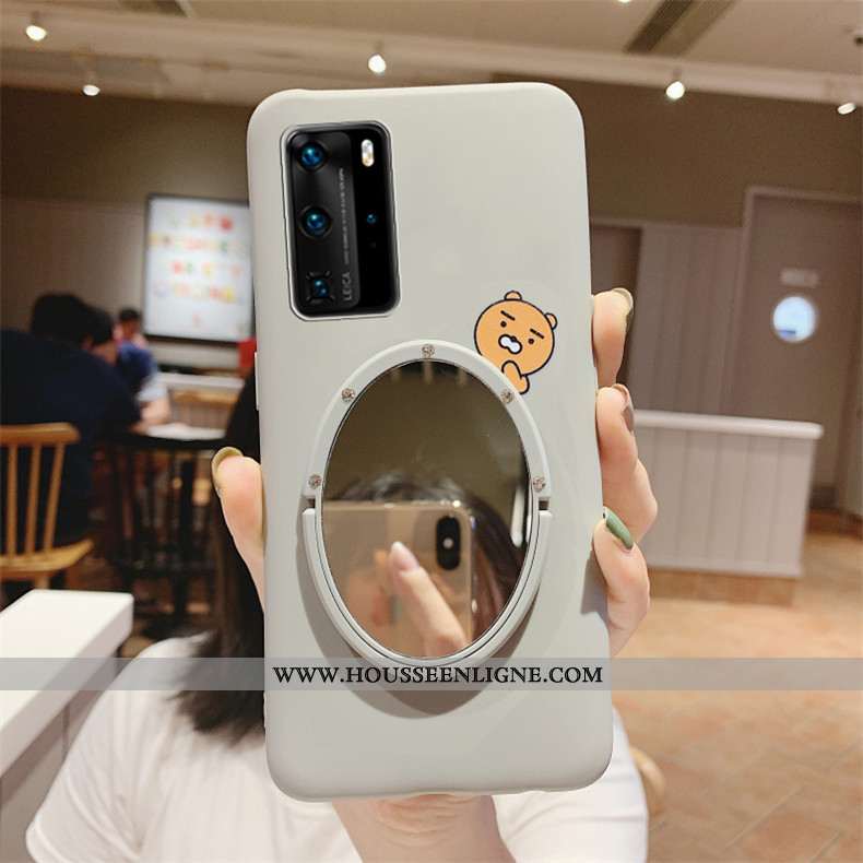 Étui Huawei P40 Fluide Doux Silicone Incassable Téléphone Portable Personnalité Support Mode Verte