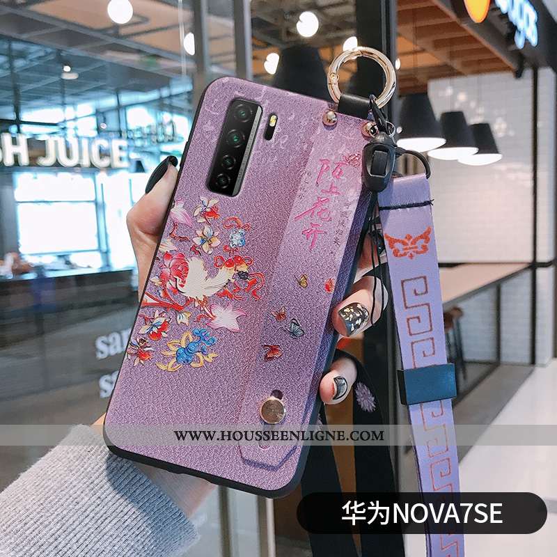 Étui Huawei P40 Lite 5g Créatif Vintage Tout Compris Fluide Doux Fleur Incassable Violet