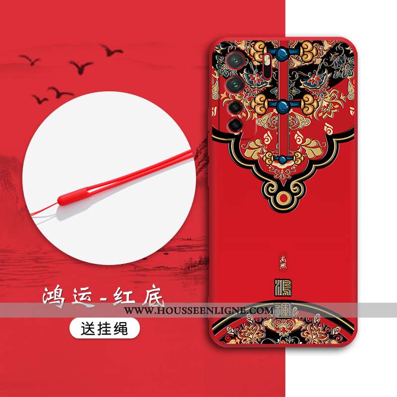 Étui Huawei P40 Lite 5g Gaufrage Tendance Tout Compris Protection Style Chinois Vent Noir