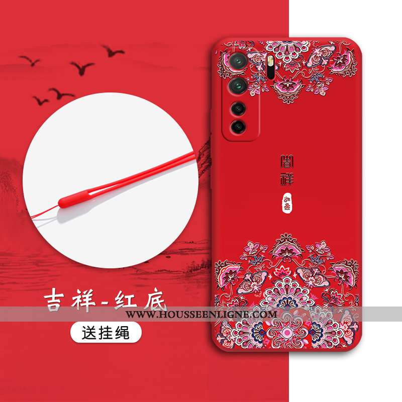 Étui Huawei P40 Lite 5g Gaufrage Tendance Tout Compris Protection Style Chinois Vent Noir