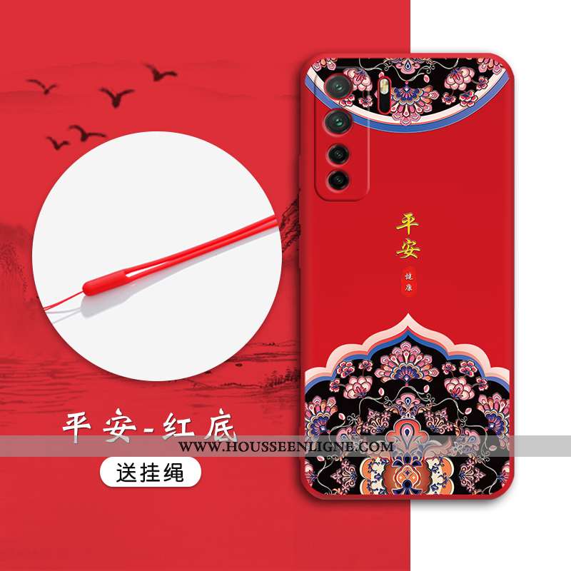 Étui Huawei P40 Lite 5g Gaufrage Tendance Tout Compris Protection Style Chinois Vent Noir