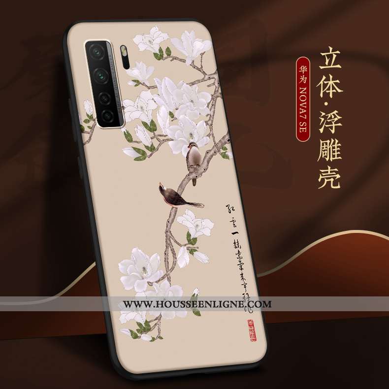 Étui Huawei P40 Lite 5g Légère Fluide Doux Téléphone Portable Tout Compris Nouveau Coque Beige