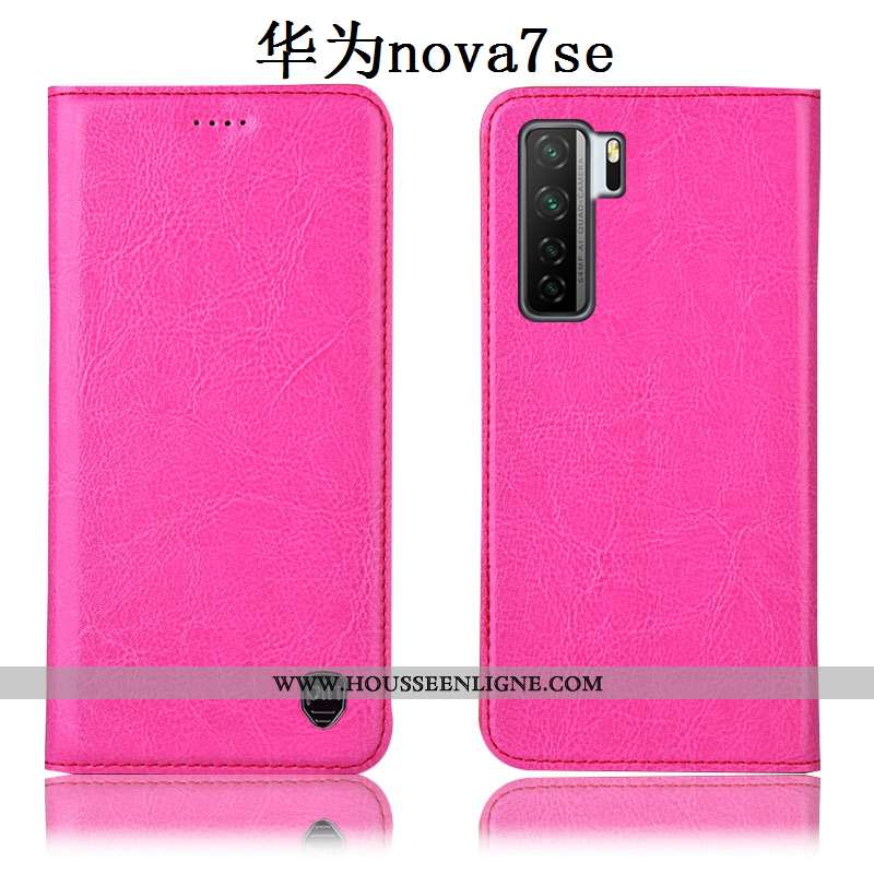 Étui Huawei P40 Lite 5g Modèle Fleurie Protection Incassable Rouge Tout Compris Cuir Véritable Rose