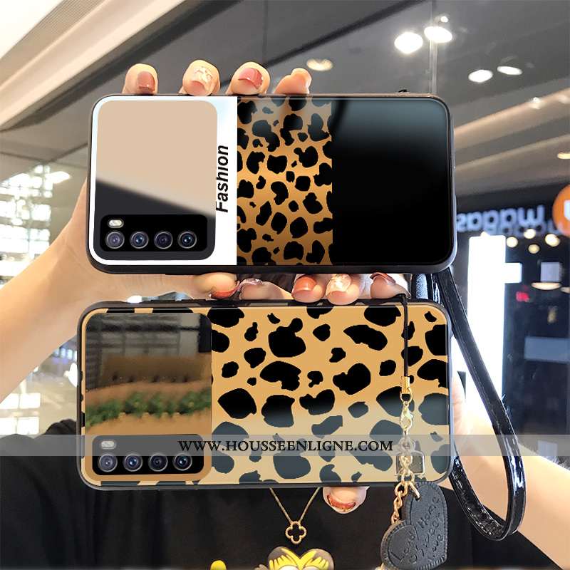 Étui Huawei P40 Lite 5g Ornements Suspendus Personnalité Noir Tempérer Léopard Incassable Verre