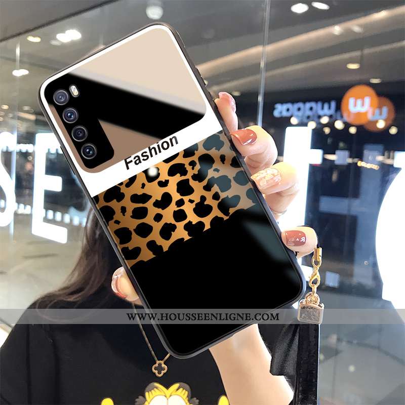 Étui Huawei P40 Lite 5g Ornements Suspendus Personnalité Noir Tempérer Léopard Incassable Verre