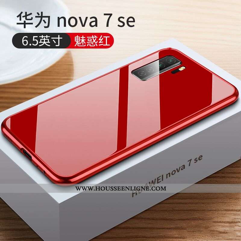 Étui Huawei P40 Lite 5g Tendance Légère Fashion Incassable Verre Luxe Rouge