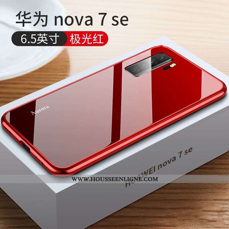 Étui Huawei P40 Lite 5g Tendance Légère Fashion Incassable Verre Luxe Rouge