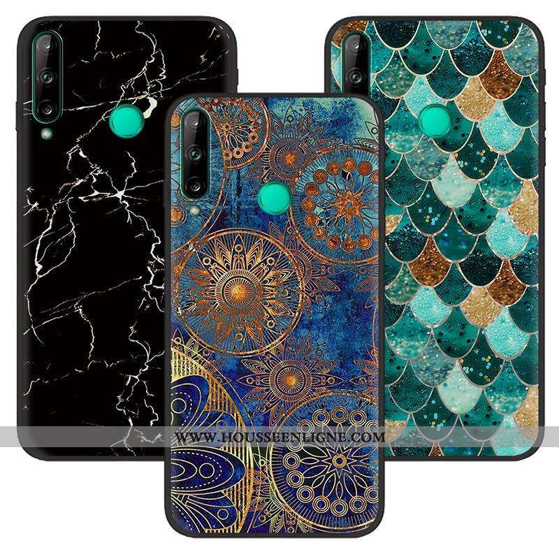Étui Huawei P40 Lite E Dessin Animé Fluide Doux Téléphone Portable Pu Noir Peinture Créatif Blanche