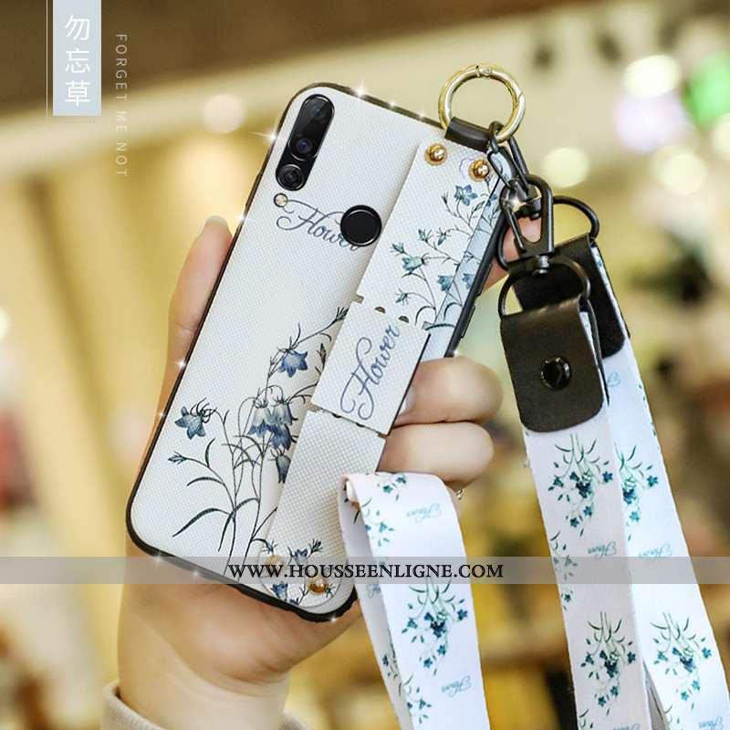 Étui Huawei P40 Lite E Mode Tendance Coque Net Rouge Tout Compris Silicone Blanche