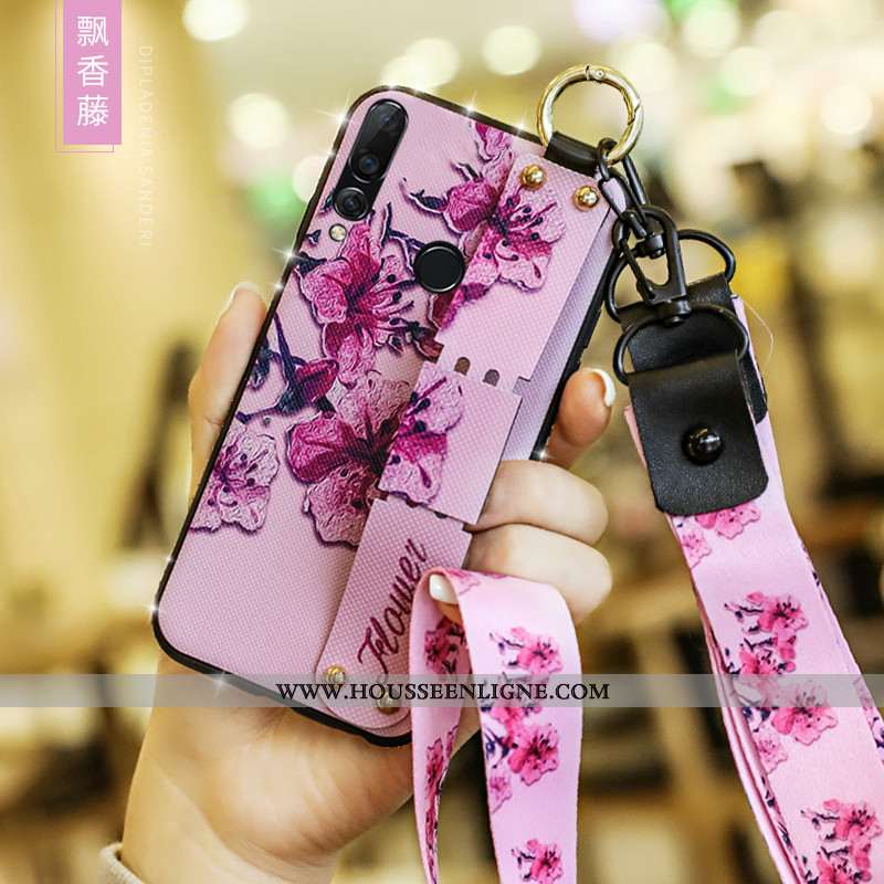 Étui Huawei P40 Lite E Mode Tendance Coque Net Rouge Tout Compris Silicone Blanche