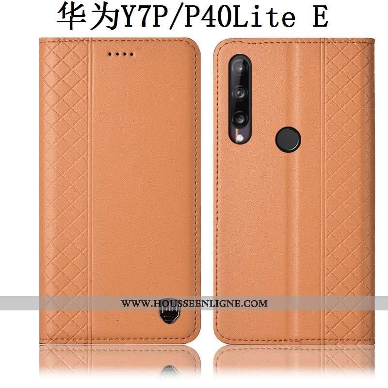 Étui Huawei P40 Lite E Protection Cuir Véritable Housse Incassable Tout Compris Jaune Coque