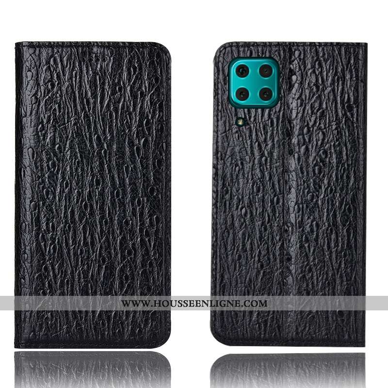 Étui Huawei P40 Lite Modèle Fleurie Protection Bleu Marin Téléphone Portable Housse Coque Bleu Foncé