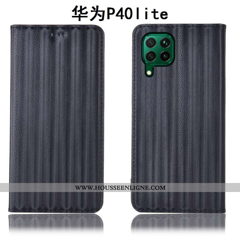 Étui Huawei P40 Lite Protection Cuir Véritable Coque Housse Tout Compris Téléphone Portable Bordeaux