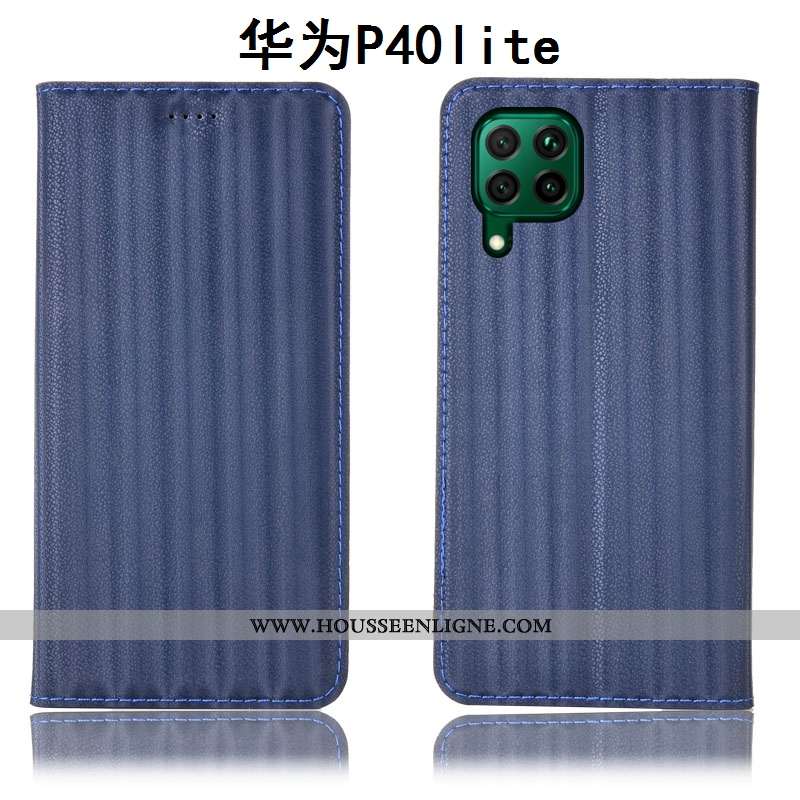 Étui Huawei P40 Lite Protection Cuir Véritable Coque Housse Tout Compris Téléphone Portable Bordeaux