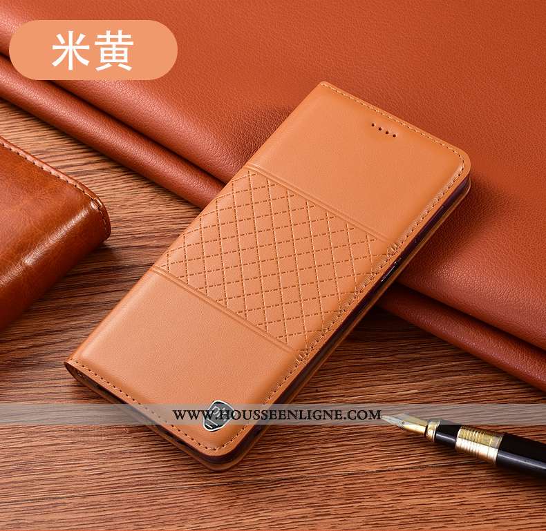 Étui Huawei P40 Lite Protection Cuir Véritable Coque Jaune Tout Compris Téléphone Portable