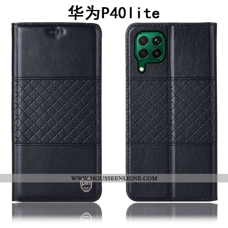 Étui Huawei P40 Lite Protection Cuir Véritable Coque Jaune Tout Compris Téléphone Portable