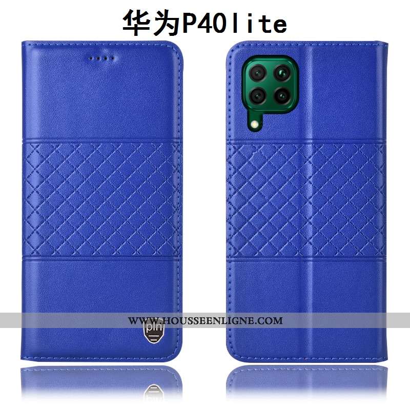 Étui Huawei P40 Lite Protection Cuir Véritable Coque Jaune Tout Compris Téléphone Portable