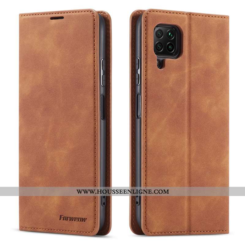 Étui Huawei P40 Lite Protection Cuir Véritable Jeunesse Business Cuir Téléphone Portable Bordeaux