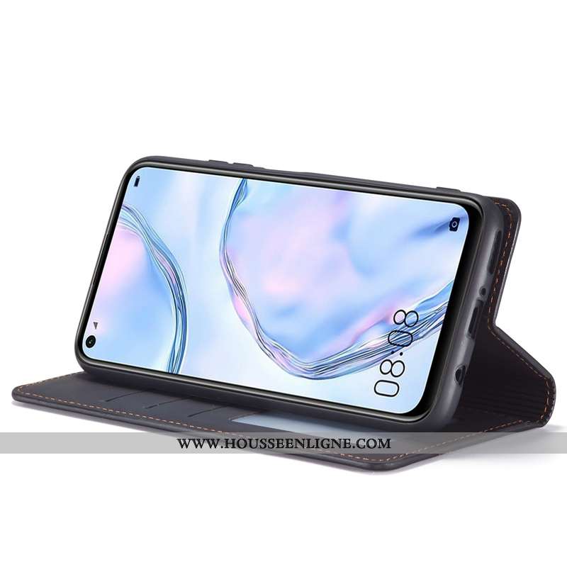 Étui Huawei P40 Lite Protection Cuir Véritable Jeunesse Business Cuir Téléphone Portable Bordeaux