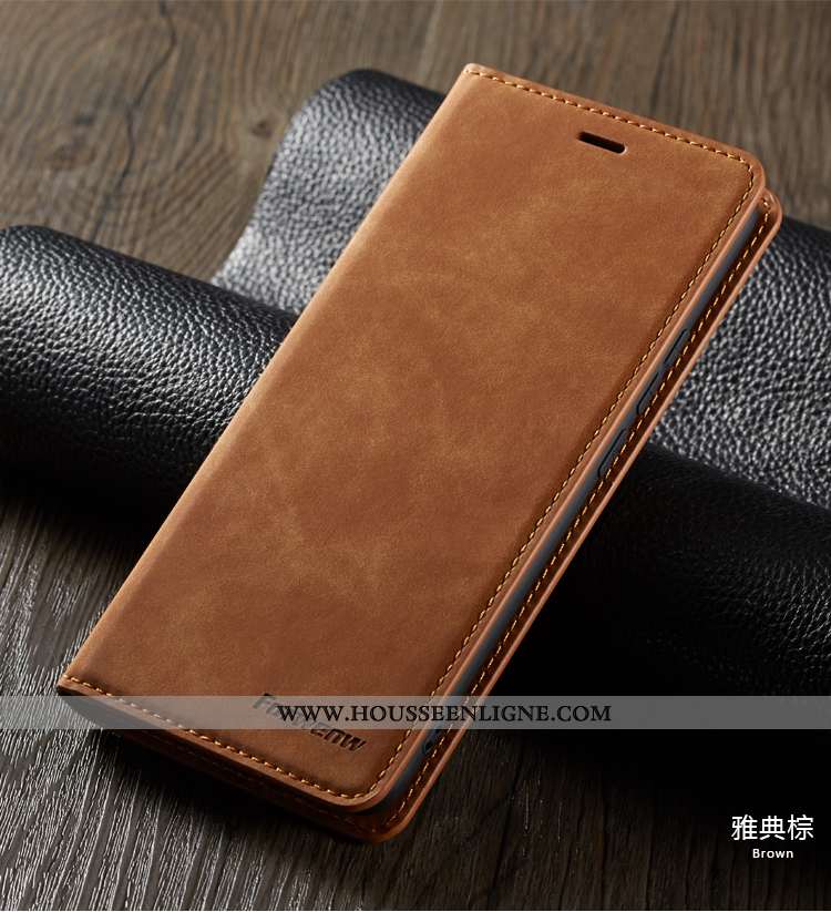 Étui Huawei P40 Lite Protection Cuir Véritable Jeunesse Business Cuir Téléphone Portable Bordeaux