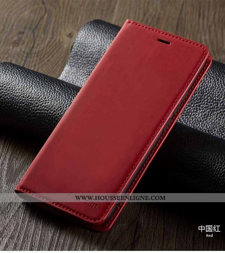 Étui Huawei P40 Lite Protection Cuir Véritable Jeunesse Business Cuir Téléphone Portable Bordeaux
