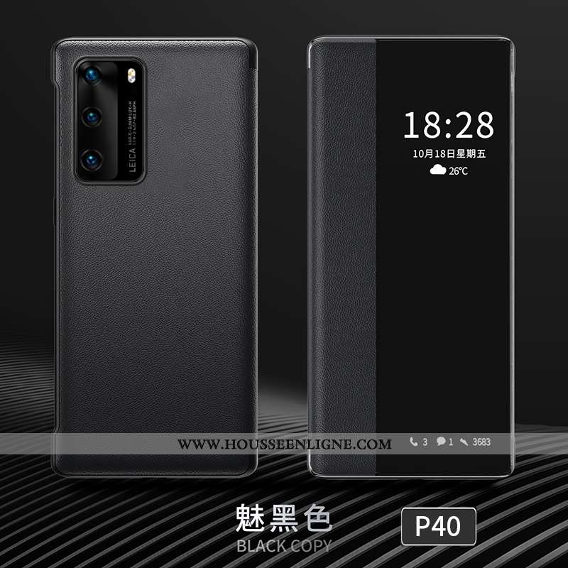 Étui Huawei P40 Personnalité Créatif Cuir Clamshell Protection Rose