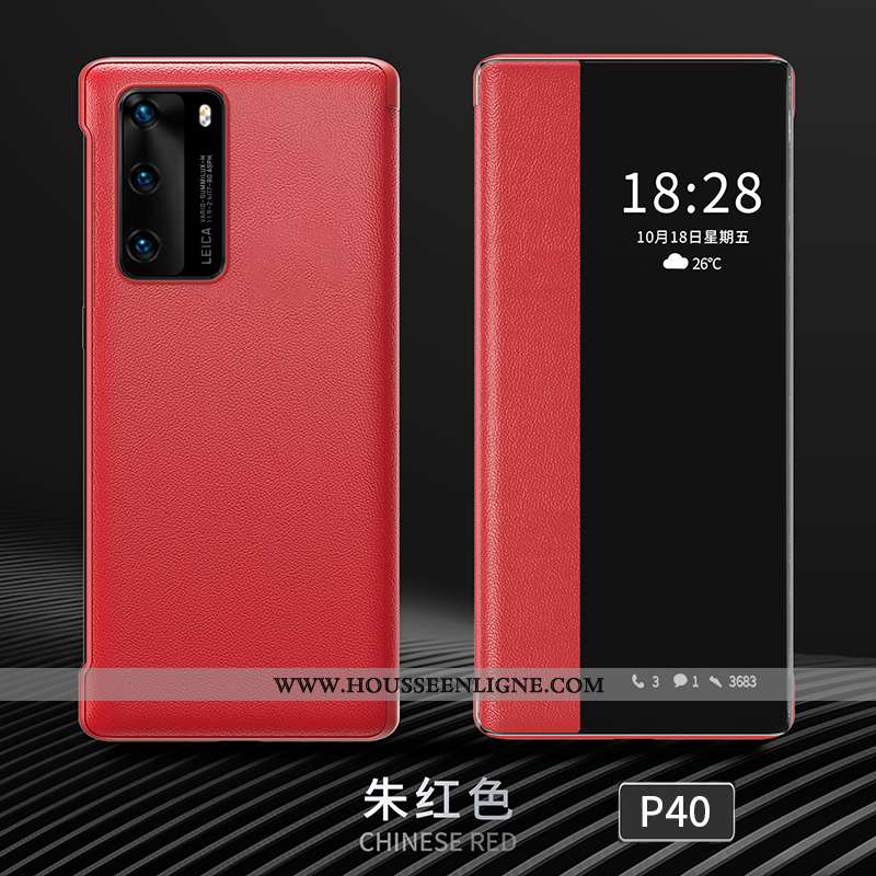 Étui Huawei P40 Personnalité Créatif Cuir Clamshell Protection Rose