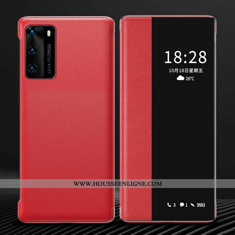 Étui Huawei P40 Personnalité Créatif Cuir Clamshell Protection Rose