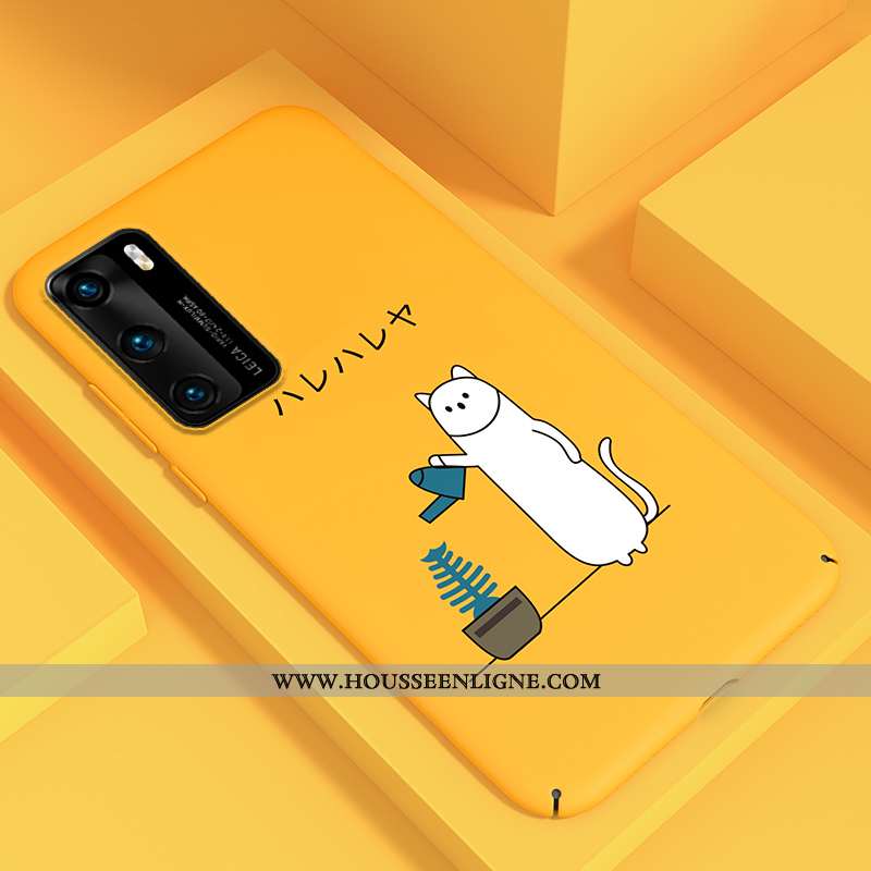 Étui Huawei P40 Personnalité Dessin Animé Légère Téléphone Portable Jaune Net Rouge Ultra
