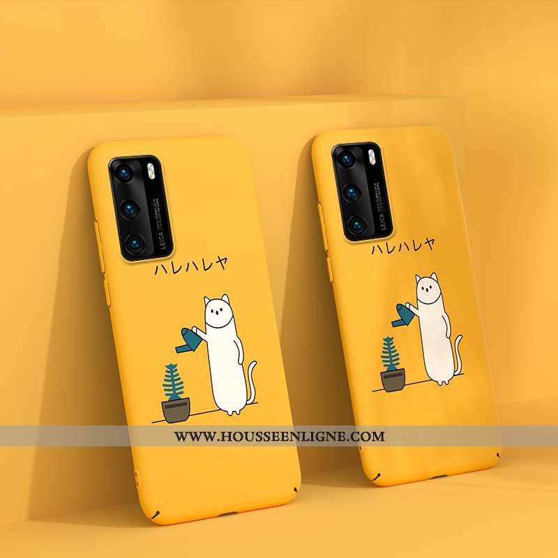 Étui Huawei P40 Personnalité Dessin Animé Légère Téléphone Portable Jaune Net Rouge Ultra