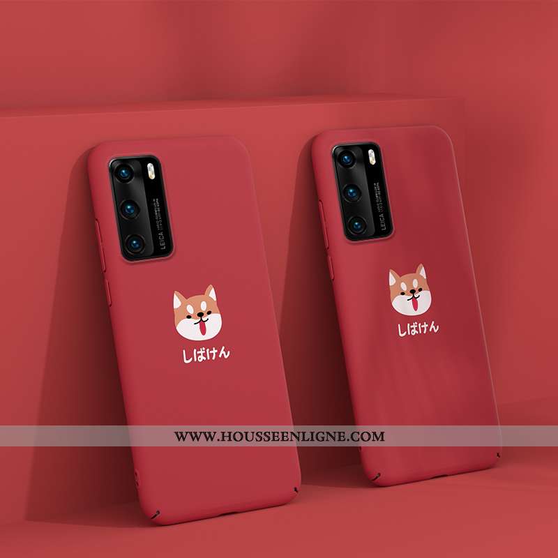 Étui Huawei P40 Personnalité Dessin Animé Légère Téléphone Portable Jaune Net Rouge Ultra
