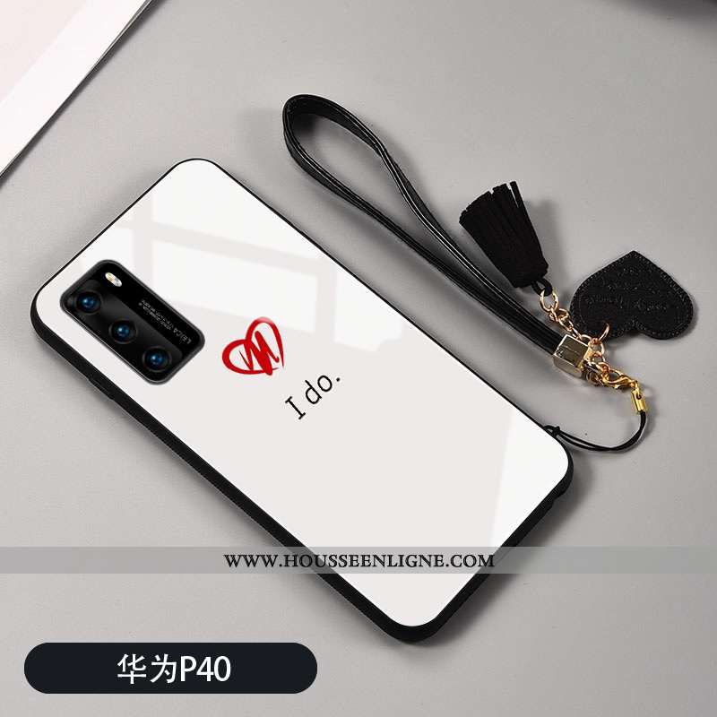 Étui Huawei P40 Personnalité Protection Téléphone Portable Miroir Incassable Blanc Noir