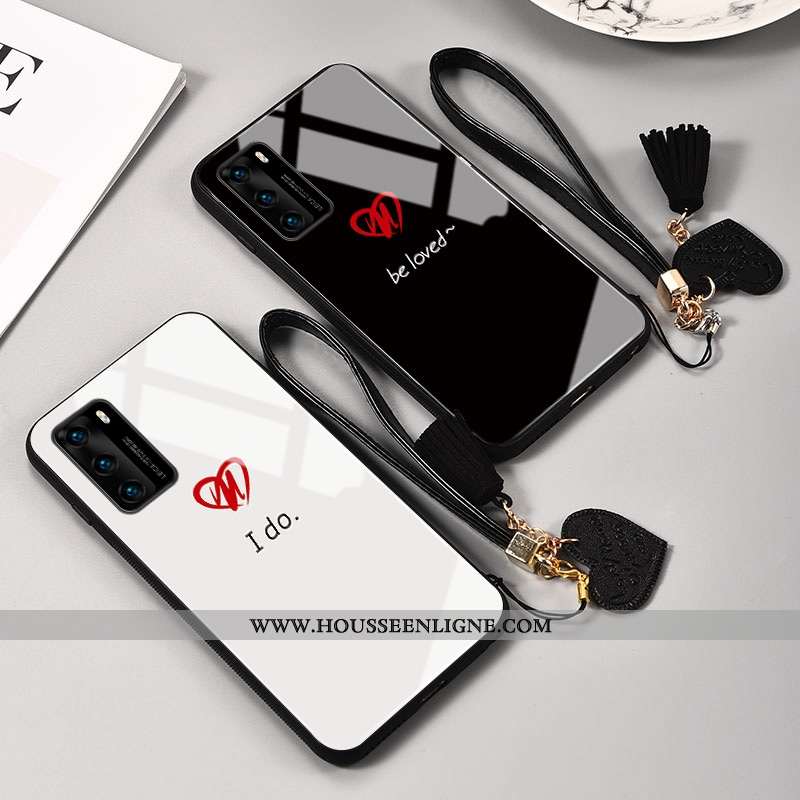 Étui Huawei P40 Personnalité Protection Téléphone Portable Miroir Incassable Blanc Noir