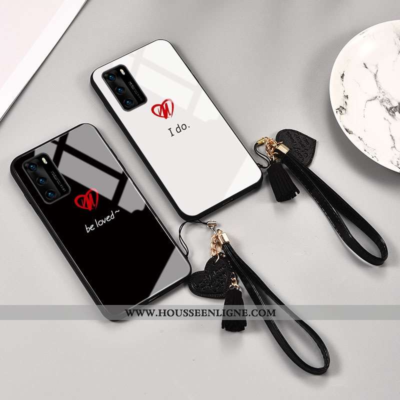 Étui Huawei P40 Personnalité Protection Téléphone Portable Miroir Incassable Blanc Noir