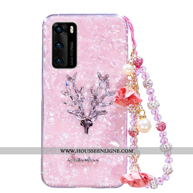 Étui Huawei P40 Pro Légère Fluide Doux Rose Incassable Coque Silicone Téléphone Portable