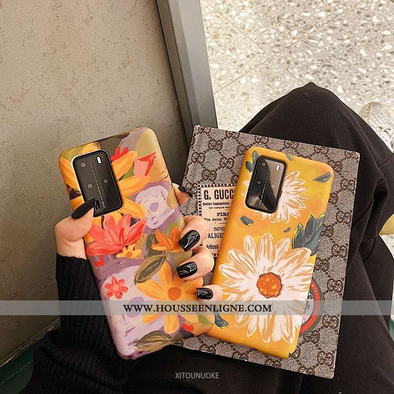 Étui Huawei P40 Pro Protection Délavé En Daim Silicone Jaune Incassable Tout Compris Coque