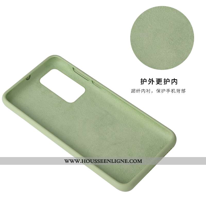 Étui Huawei P40 Pro Silicone Téléphone Portable Couleur Unie Pure Tout Compris Vert Incassable Verte