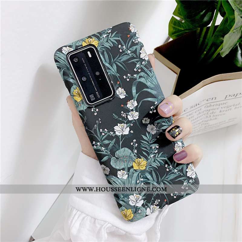 Étui Huawei P40 Pro Ultra Tendance Jaune Téléphone Portable Simple Peinture À L'huile Légère