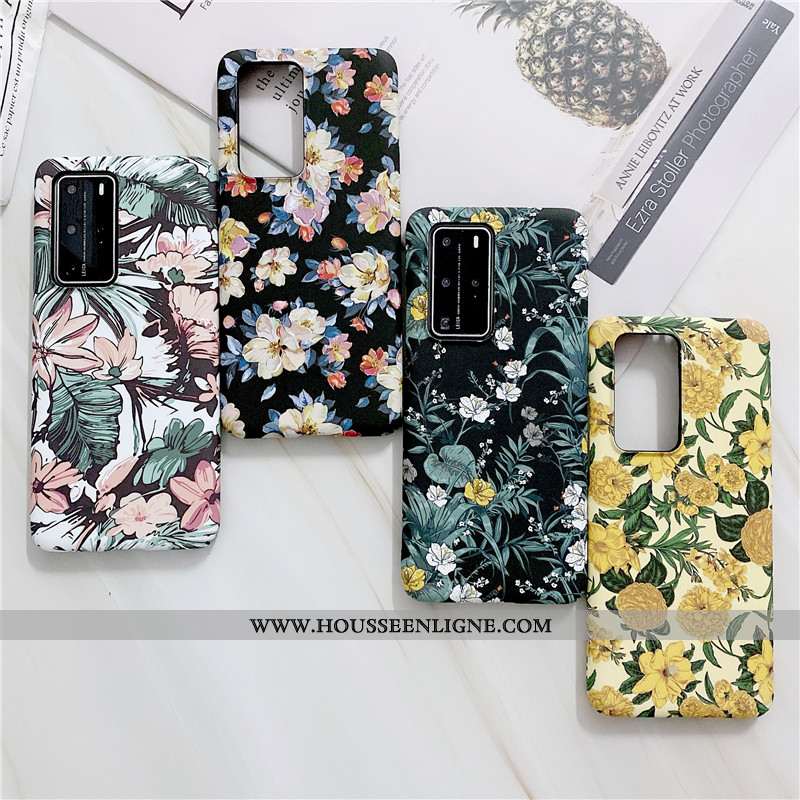 Étui Huawei P40 Pro Ultra Tendance Jaune Téléphone Portable Simple Peinture À L'huile Légère