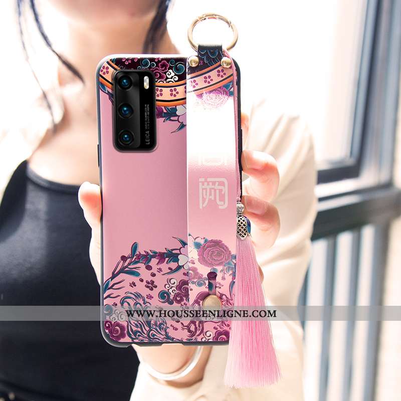 Étui Huawei P40 Protection Fluide Doux Coque Violet Téléphone Portable Incassable