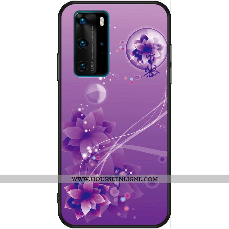 Étui Huawei P40 Protection Personnalité Violet Fluide Doux Anneau Une Agrafe