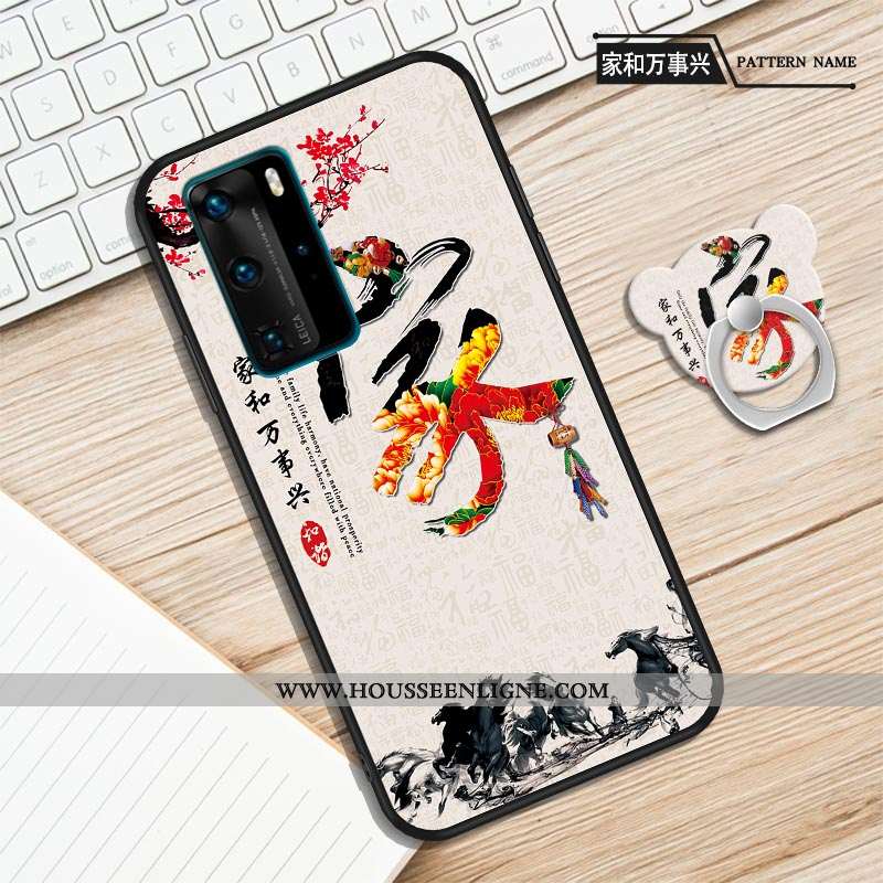 Étui Huawei P40 Protection Personnalité Violet Fluide Doux Anneau Une Agrafe