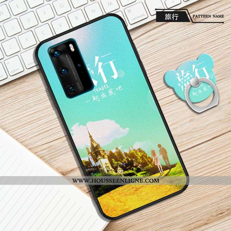 Étui Huawei P40 Protection Personnalité Violet Fluide Doux Anneau Une Agrafe