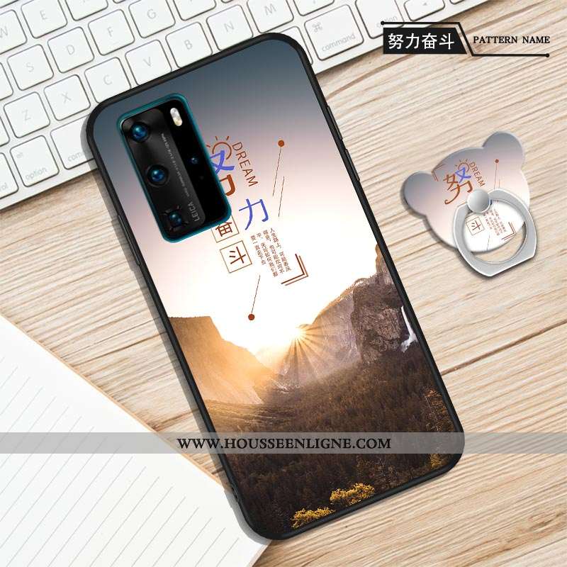 Étui Huawei P40 Protection Personnalité Violet Fluide Doux Anneau Une Agrafe