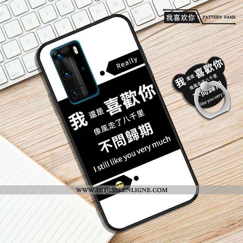 Étui Huawei P40 Protection Personnalité Violet Fluide Doux Anneau Une Agrafe