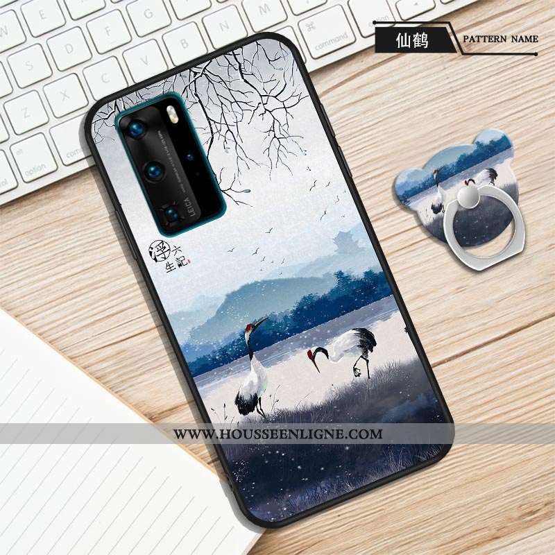 Étui Huawei P40 Protection Personnalité Violet Fluide Doux Anneau Une Agrafe