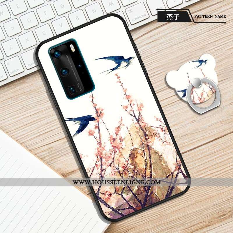 Étui Huawei P40 Protection Personnalité Violet Fluide Doux Anneau Une Agrafe