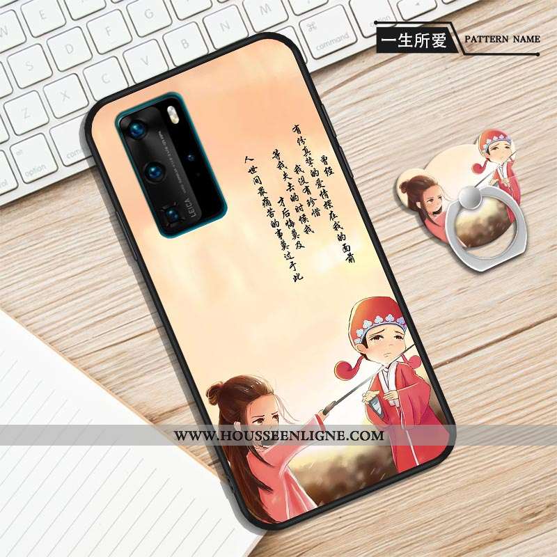 Étui Huawei P40 Protection Personnalité Violet Fluide Doux Anneau Une Agrafe